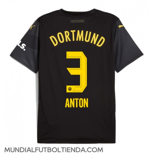 Camiseta Borussia Dortmund Waldemar Anton #3 Segunda Equipación Replica 2024-25 mangas cortas